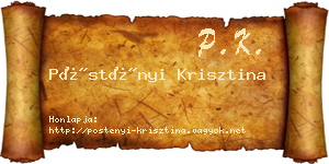 Pöstényi Krisztina névjegykártya